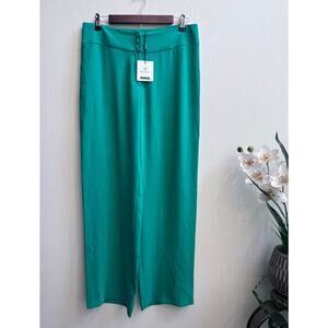 NEW SERPIL Exclusive Women's Wide Leg Green Trouser Size 34x35 Pants